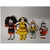 Image 2 : Qty 4 Native American Beaded Dolls, Misc Sizes