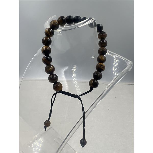 BRAND NEW 8MM  TIGERS EYE BRACELET ADJUSTABLE STRING