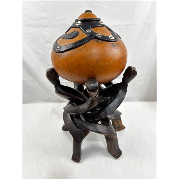 Decorated Calabash Gourd & Stand
