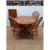 Image 1 : * Eztia Brand Oak Dining Table w/Leaf & Four Dining Chairs - CANNOT SHIP