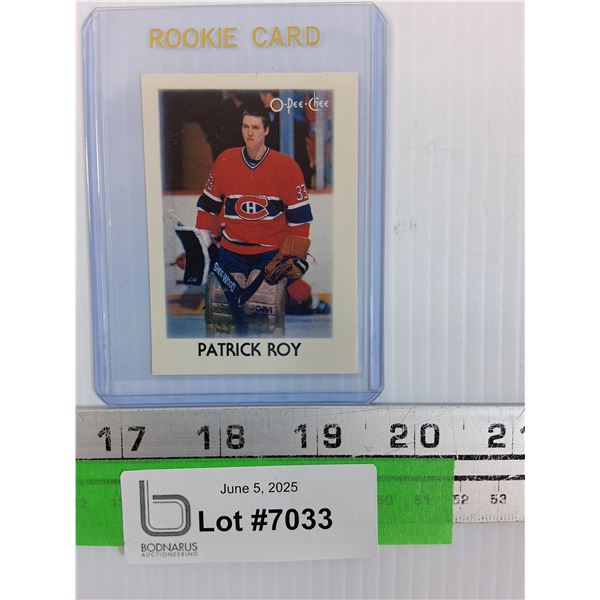 Patrick Roy 1987 OPC Rookie Hockey Trading Card - CANNOT GUARANTEE AUTHENTICATION