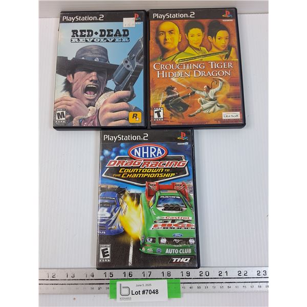 (3) Playstation 2 Games: Red Dead Revolver, Drag Racing, Crouching Tiger