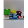 Image 1 : Lot: (3) Ice Packs, (4) Tupperware Food Storage Containers, Mickey Mouse Baseball Hat