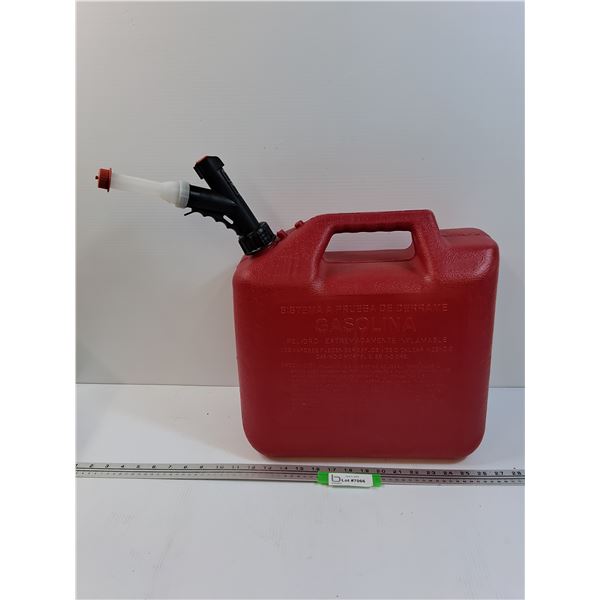 Gasoline 5 Gallon Jerry Can w/Spout Pump Handle - Pick Up