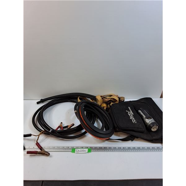 Windup Safety Flashlight, Booster Cables, Foam Weather Stripping