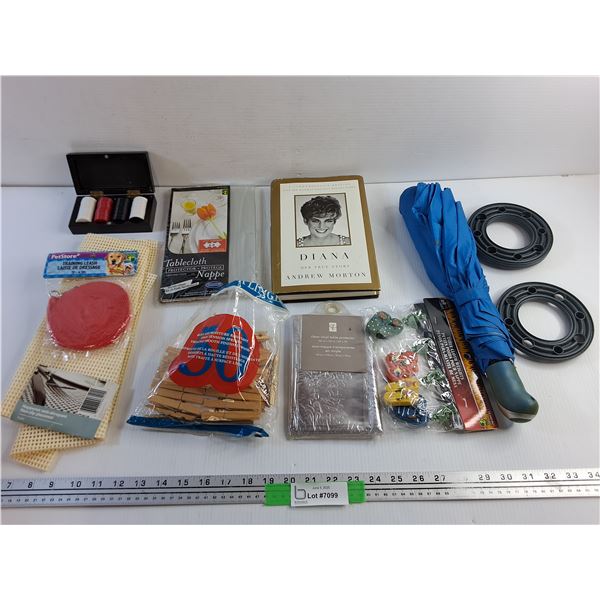 Non Slip Placemat, Tablecloth, Umbrella, Training Leash, Andrew Morton Book and Misc