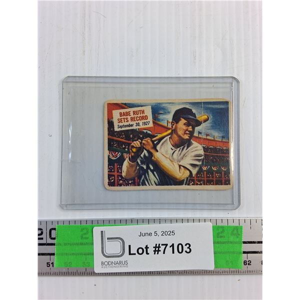September 30, 1927 Babe Ruth Sets Record Card - Authenticity Not Guaranteed