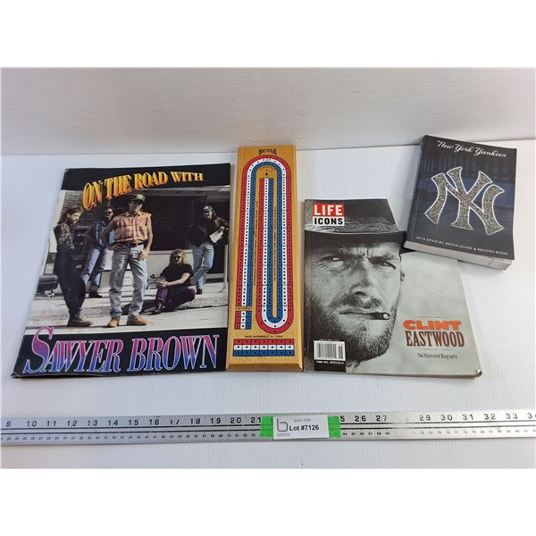 Life Clint Eastwood Magazine, New York Yankees Record Book, Bicycle Game and Sawyer Brown Magazine
