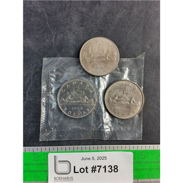 1968 and 1980 Canadian Dollar Coins