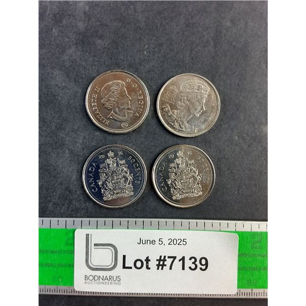 (4) 50 Canadian Cents Coins