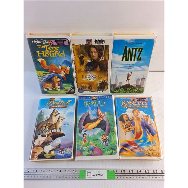 Various VHS Cartoons - Fern Gully, Balto 2 and Princess of Thieves