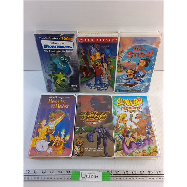Various VHS Cartoons - Scooby Doo, Beauty and the Beast and Monsters Inc