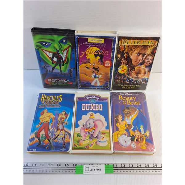 Various VHS Cartoons- Dumbo, Aladdin and Batman Beyond