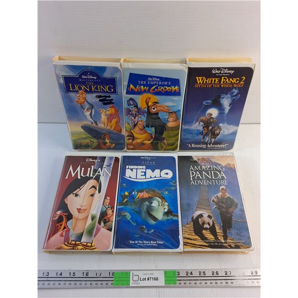 Various VHS Cartoons - Mulan, Finding Nemo and The Lion King