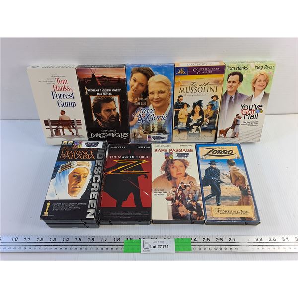 Various VHS Movies - The Mask of Zorro, Safe Passage and Forrest Gump