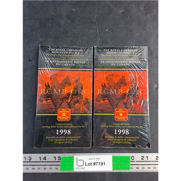 (2) 1998 Commemorative Sterling Silver Dollar and Collector Pin Set - Sealed