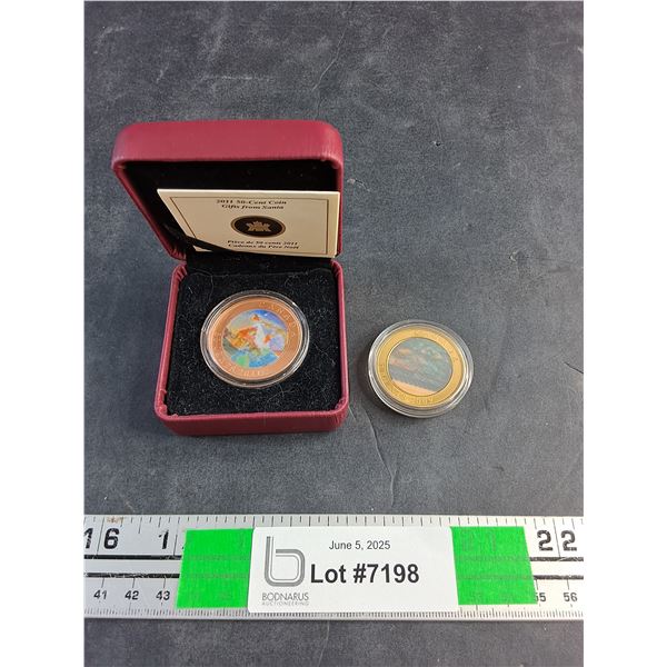 (2) Canadian 50 Cents Gift from Santa Coins