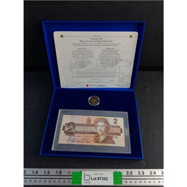 1996 Canada's $2 Proof Coin and Bank Note Set