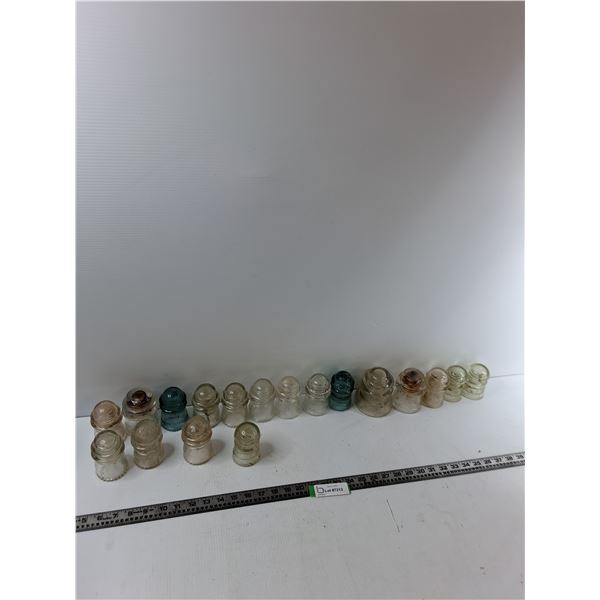 (18) Glass Telephone Insulators
