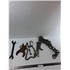 Image 1 : Assorted Items - Open Ended Wrench, Assorted Chains, Misc