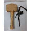 Image 2 : Assorted Items - Wooden Mallet, Wire Brush, Seam Ripper, Misc