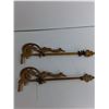 Image 8 : (2) Brass Holders, (2) Metal Door Hinge Paarts, (2) Swing Curtain Rods