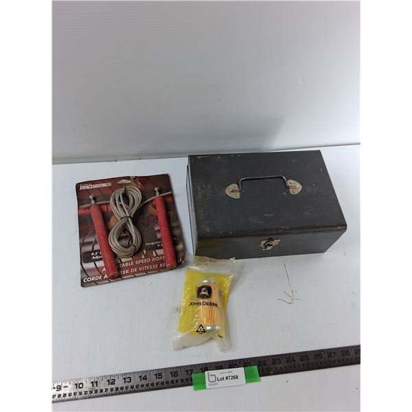 Jump Rope, John Deere Oil Filter, Metal Case