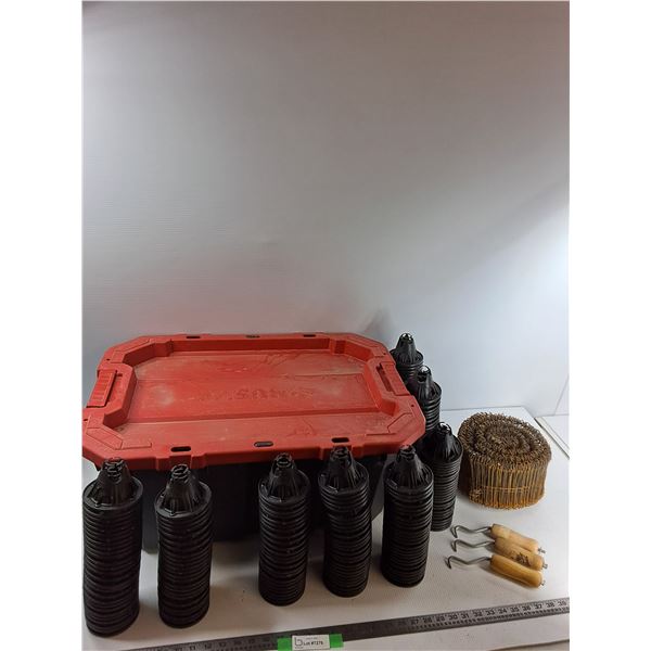 Assorted Items - Plastic Containers, Plastic Rebar Support, Misc - CANNOT SHIP