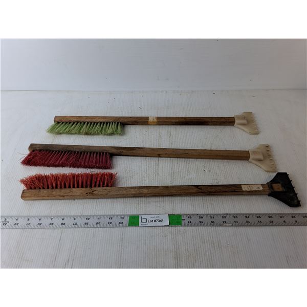(3) Wooden Window Brushes/Scrapers