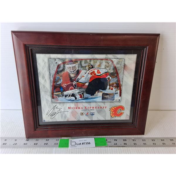 Framed Miika Kiprusoff Signed Photo 12.5" Long x 10.5" Tall