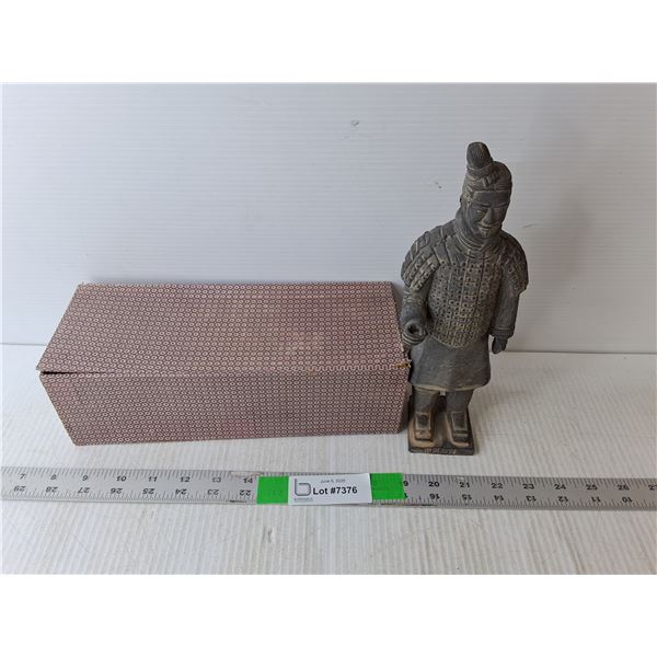 Stone Terra Cotta Warrior Statue 10.5" Tall with Box