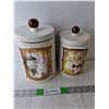 Image 1 : (2) Ceramic Cookie Jars Up to 10" Tall