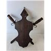 Image 2 : Replica Wooden Wall Display with Medieval Weapons 22" Tall  -  Pick Up