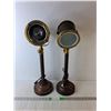 Image 1 : (2) Metal Spotlight Lamps- Power On, One Missing Cover 23" Tall