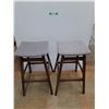 Image 1 : *(2) Padded Wooden Stools 29" Tall- Some Scratches - Cannot Ship