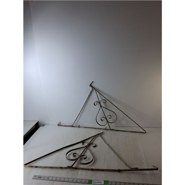 (2) Metal Shelf Brackets 34" Long x 18" Tall