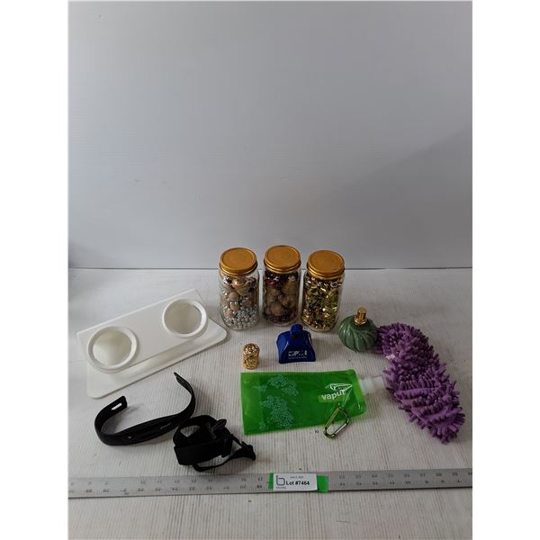 Decorative Jars, Heart Monitor, Decanter and Bell