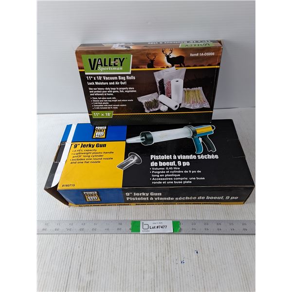 9" Jerky Gun and Valley, 11x18" Vacuum Bags