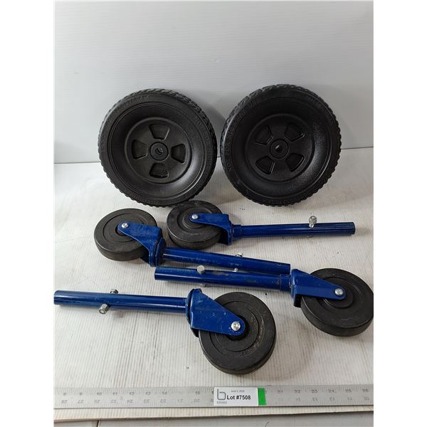 (4) Rubber Tire Scaffold Tires and (2) 250 lb Tires