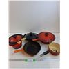 Image 1 : Lecreuset Frying Pan,and pots, fondue set