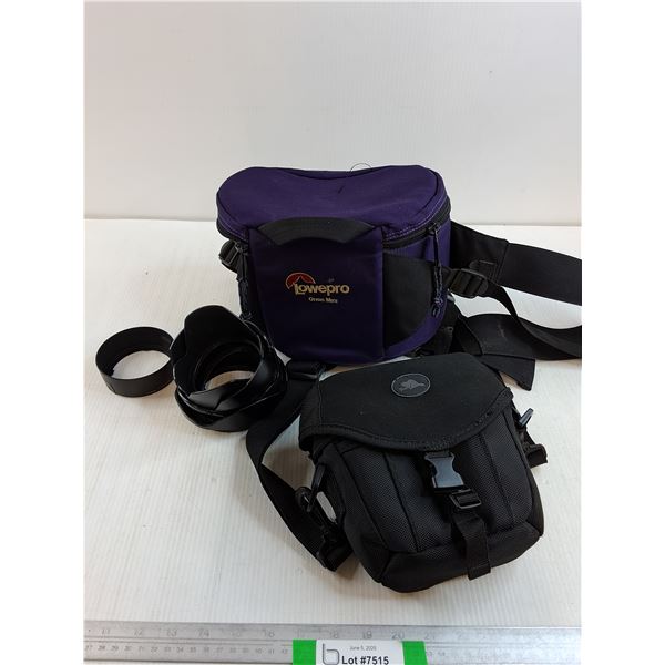 2 Camera Bags Lowepro and lens Shades