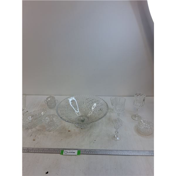 Clear Glass Cups,Dishes, Punch Bowl