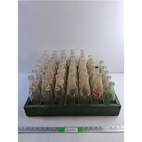 Wooden Bottle Crate and Coca Cola Bottles - CANNOT SHIP