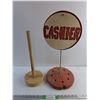 Image 1 : Paper Towel Stand and Cashier Sign on a Stand