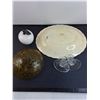 Image 2 : Vintage Sovereign Platter, Candle Holders, White Glass Apple