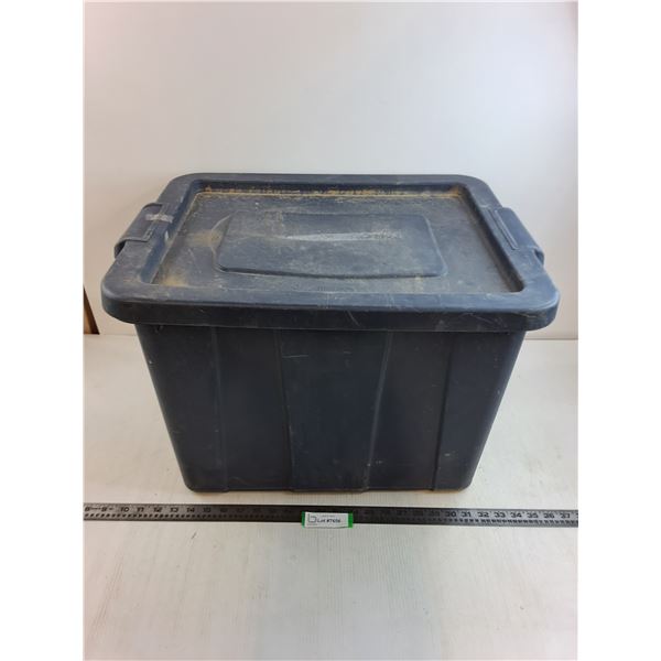 Plastic Storage Bin with Lid - 22" x 14" x 15" - CANNOT SHIP
