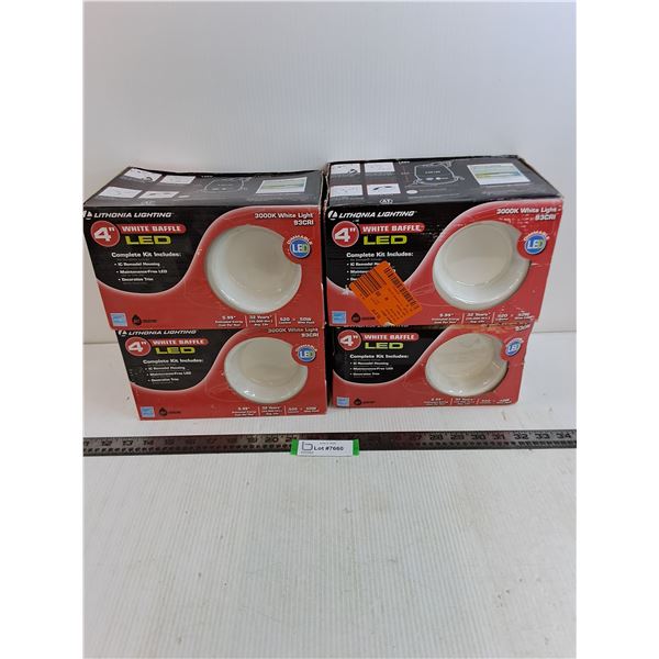 (4) Lithonia Lighting 4" LED Light Kits (NOS)
