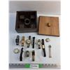 Image 1 : Wooden Box and Various Watches - As Is