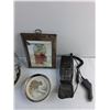 Image 2 : Serving Tray with Handle, Anniversary Wall Decor and Plate and Motorola Car Phone - As Is