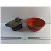 Image 1 : Outdoor Duck Decor and Metal Bowl